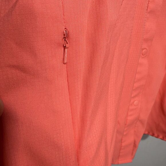 Columbia PFG Button-Up Shirt Women’s Size XL Omni-Shade Long Sleeve Melon Color - Picture 3 of 9